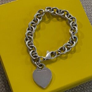 Tiffany & Co Sterling Heart Tag Charm Bracelet